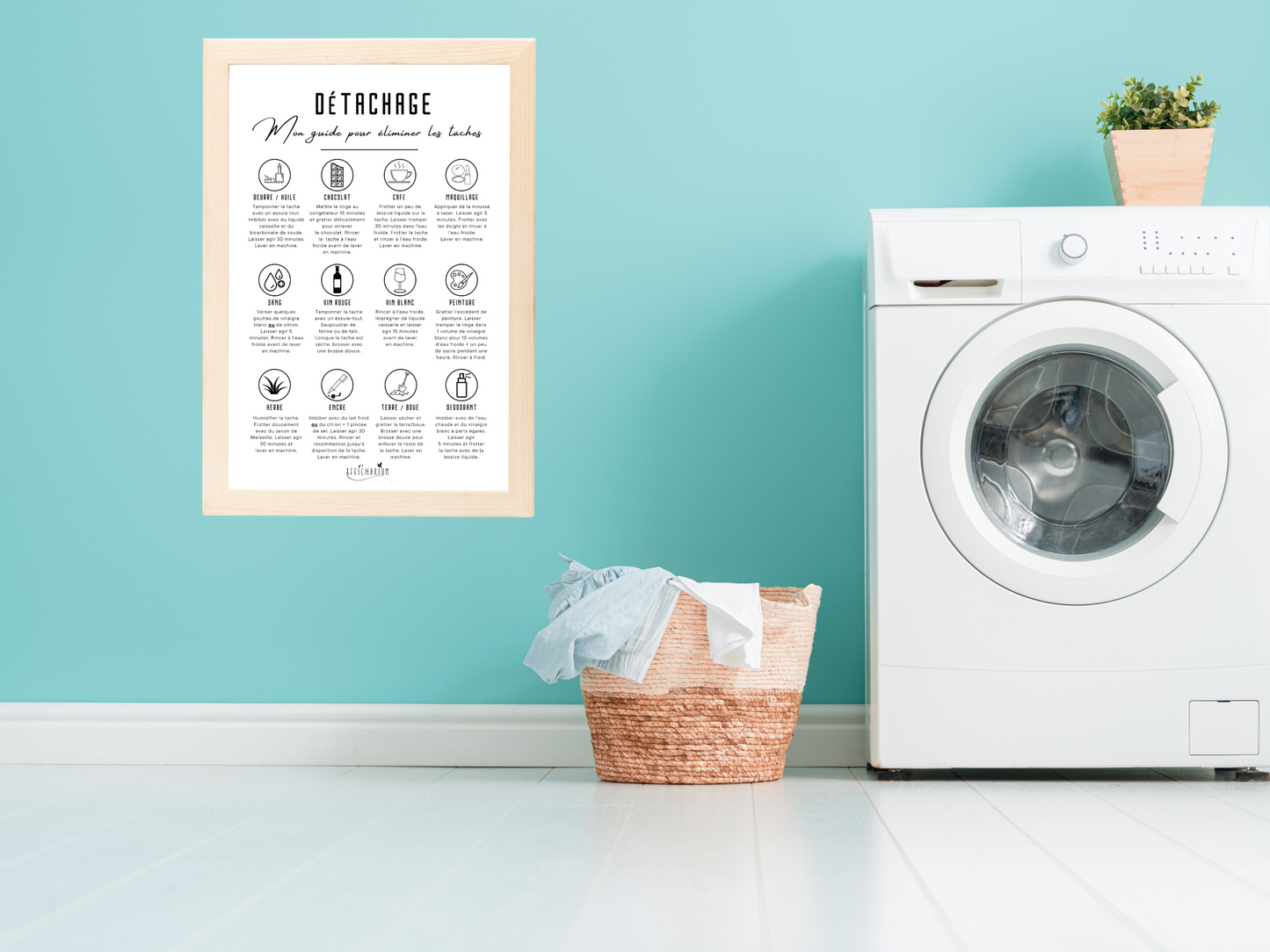 Affiche buanderie - Entretien du linge