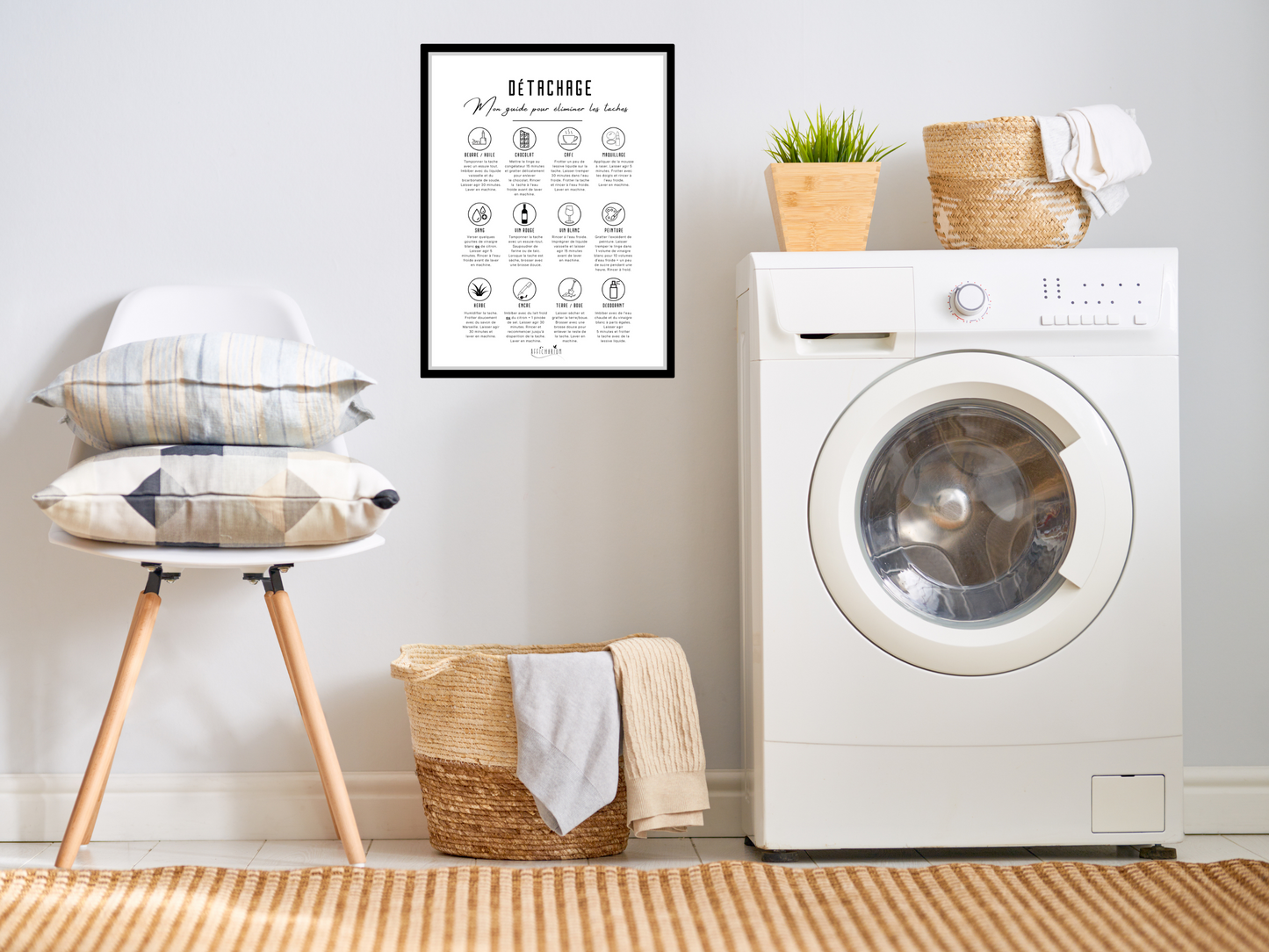 Affiche buanderie - Entretien du linge