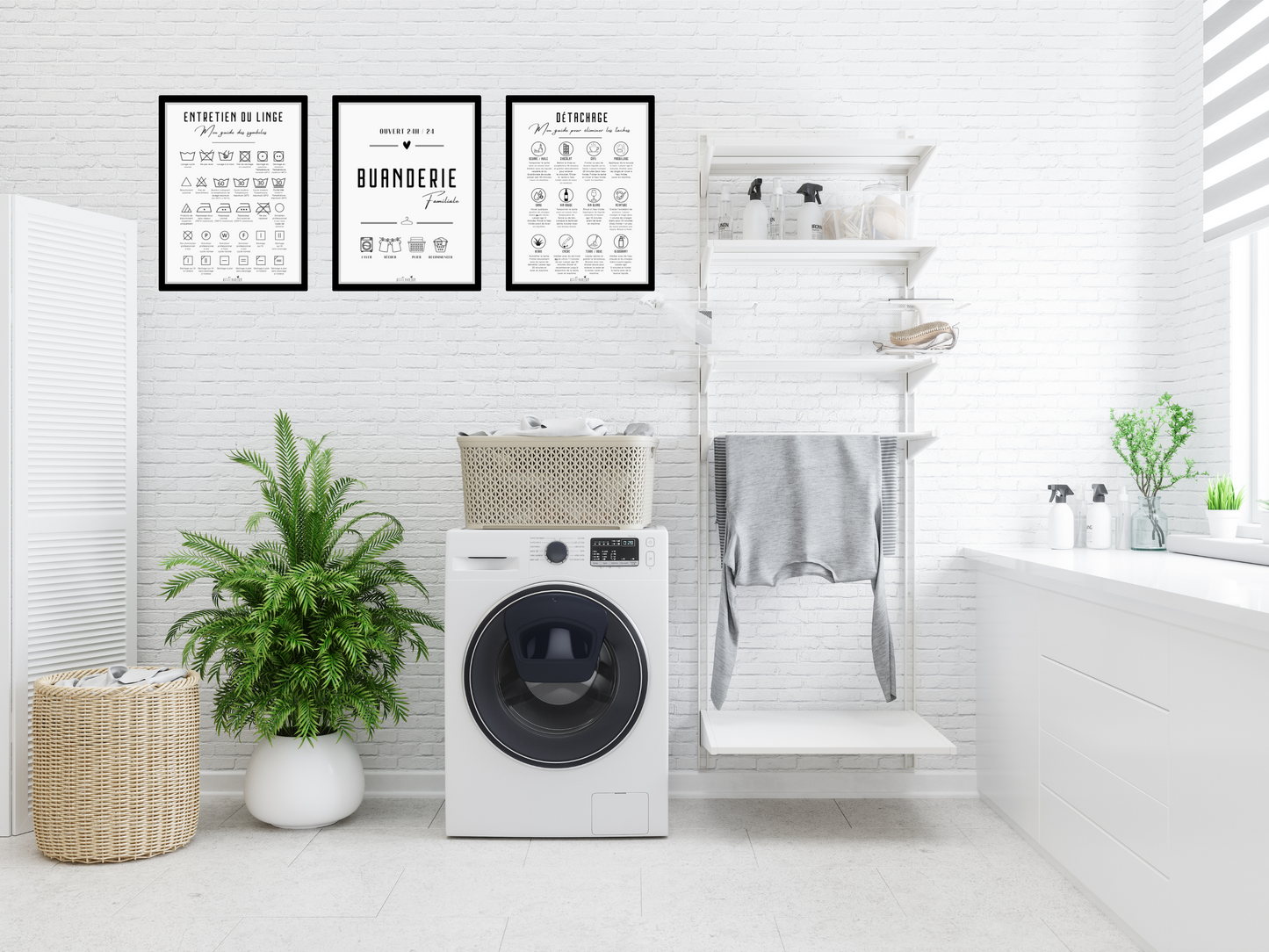 Affiches buanderie x 3
