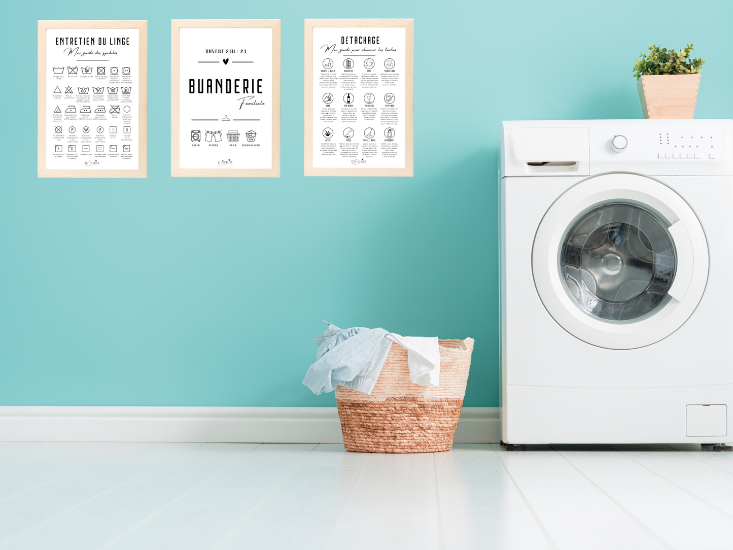 Affiches buanderie x 3