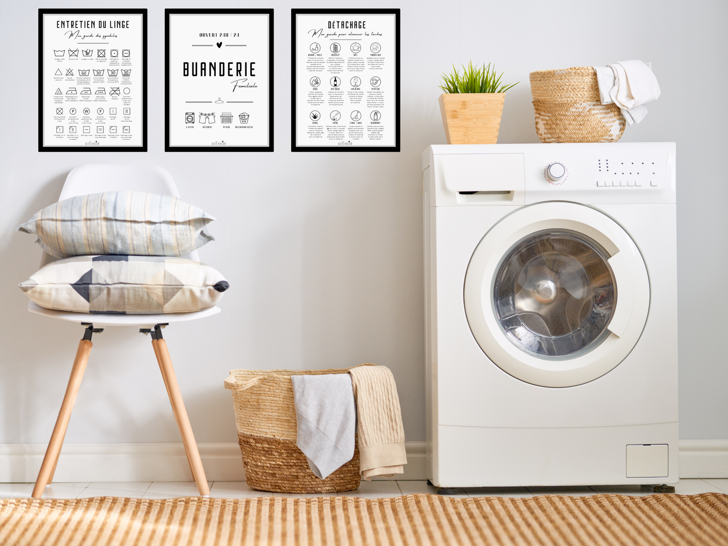 Affiches buanderie x 3