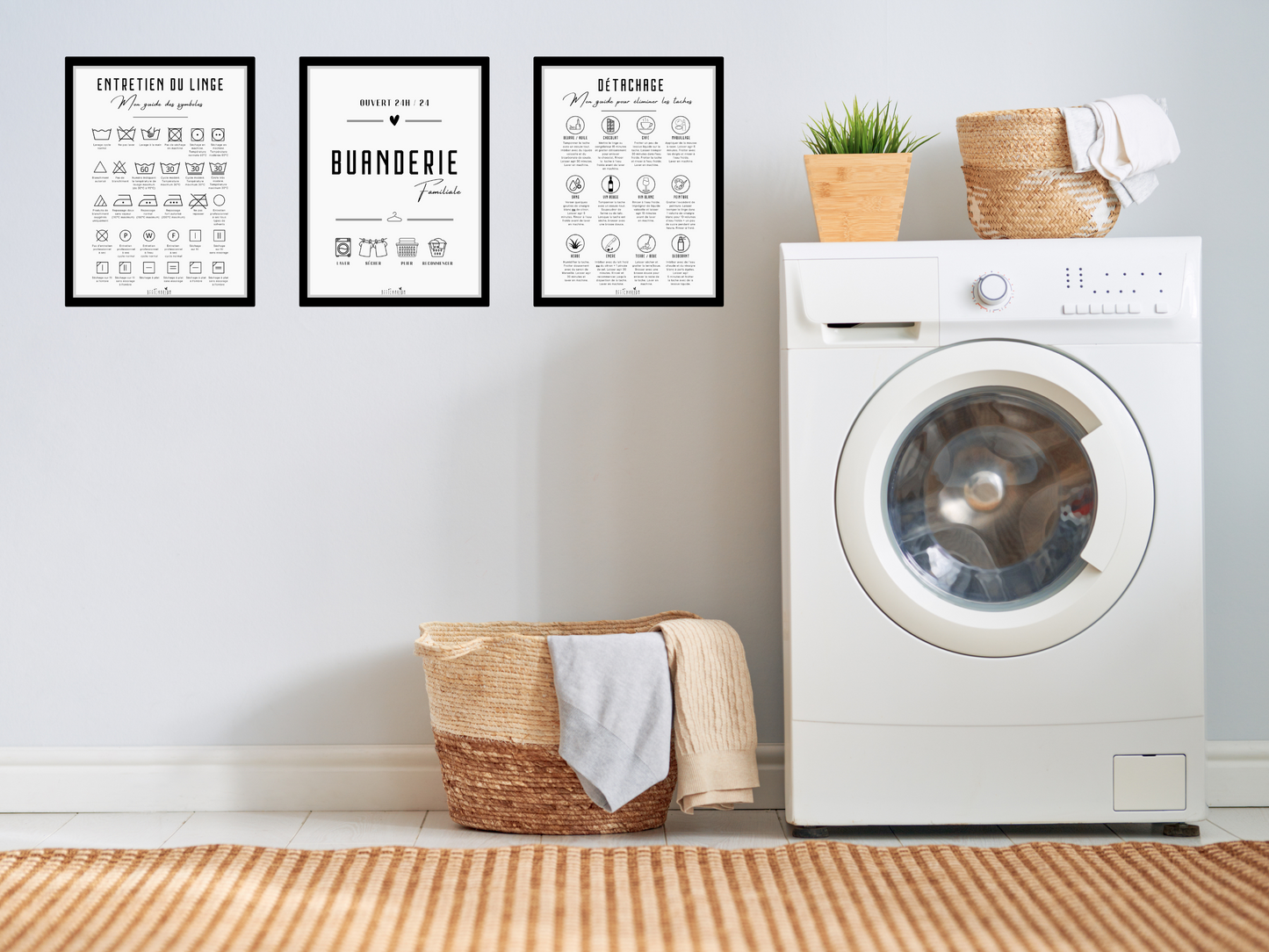 Affiches buanderie x 3