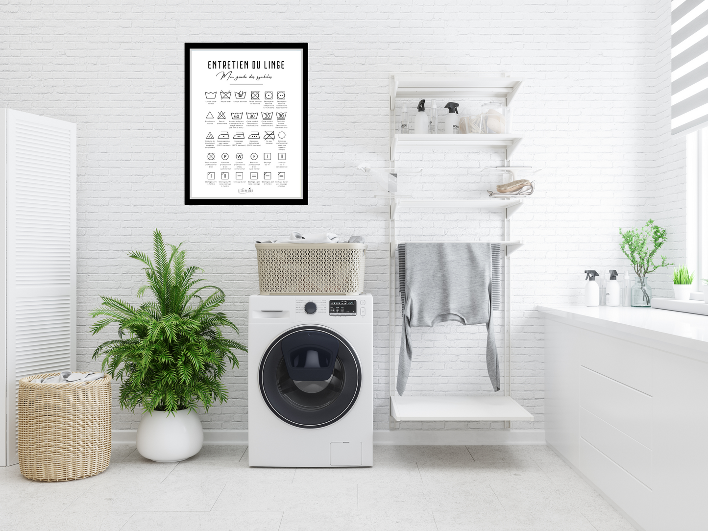 Affiche buanderie - Guide des symboles