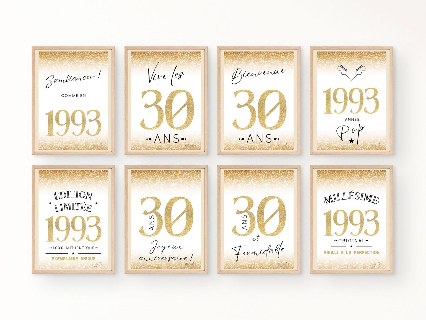 Affiches décoration anniversaire 30 ans