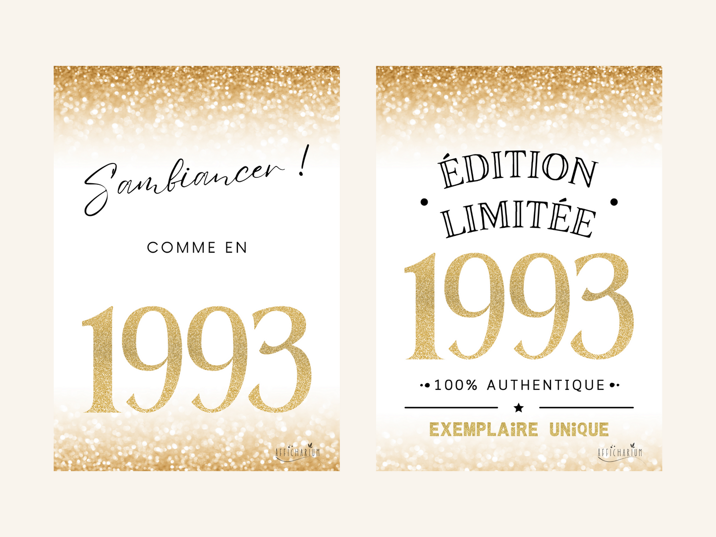 Affiches décoration anniversaire 30 ans