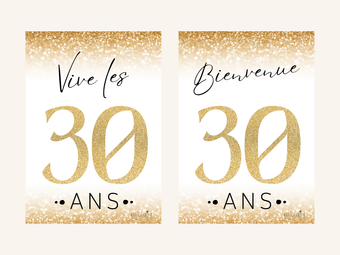 Affiches décoration anniversaire 30 ans