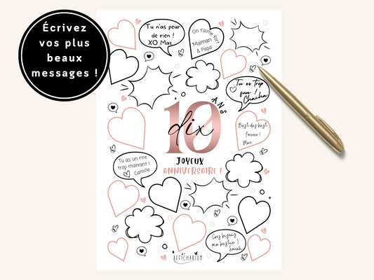 Affiche anniversaire 10 ans - ROSE