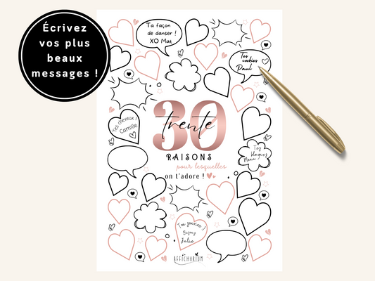 Affiche anniversaire 30 ans - ROSE