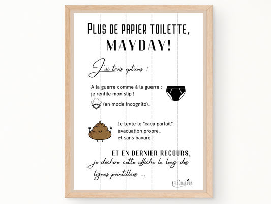 Affiche toilettes humour - MAYDAY !