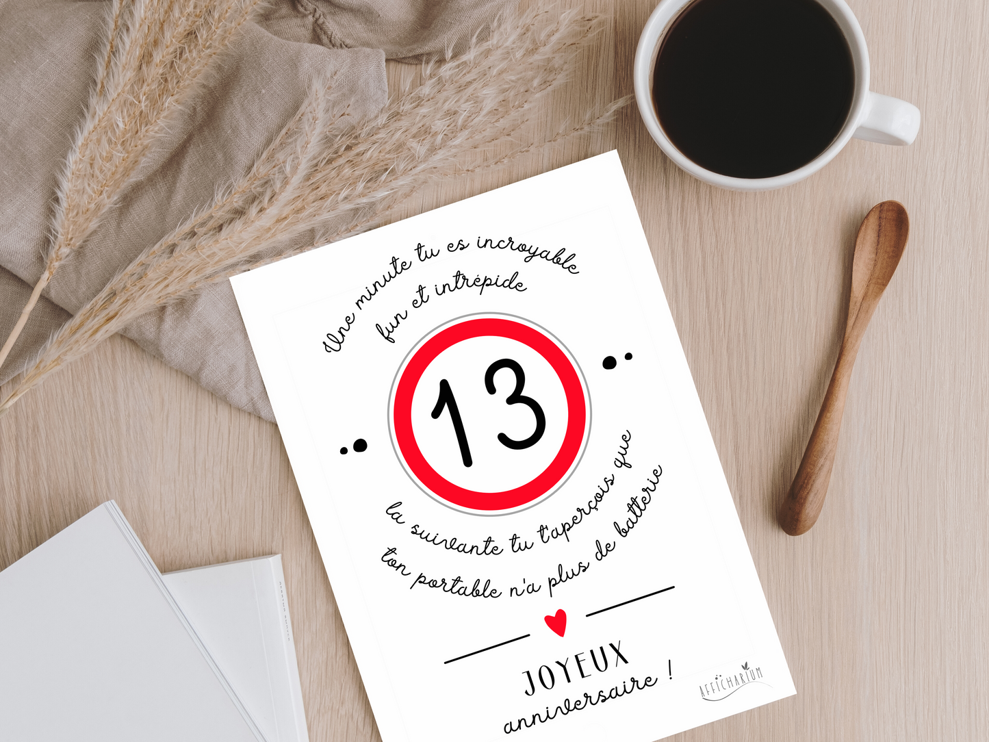 Carte anniversaire ado humour - 13 ans