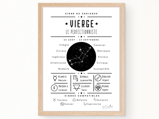 Affiche signe astro Vierge