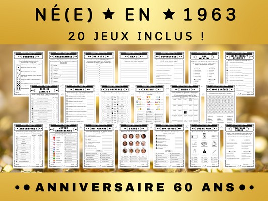 Jeux anniversaire 1963 - 60 ans