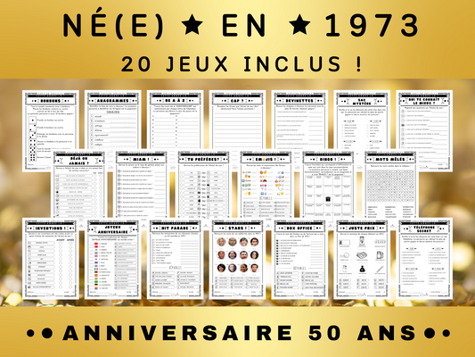 Jeux anniversaire 1973 - 50 ans