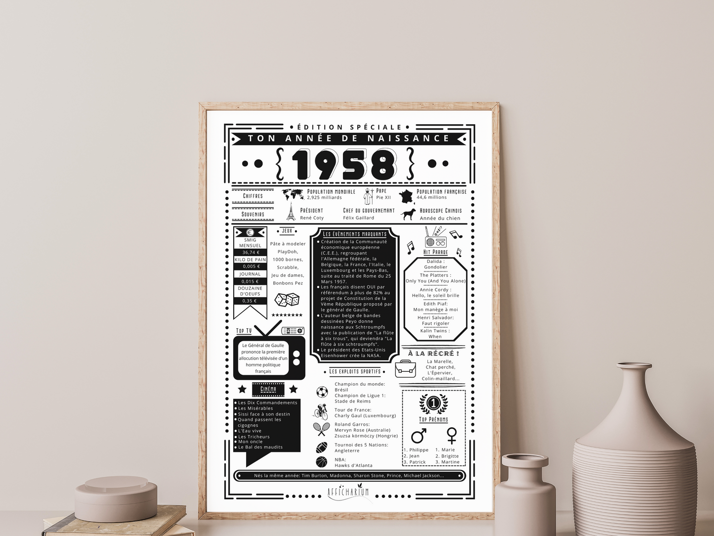 Journal de naissance 1958